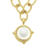 Cotton Pearl Cab Necklace