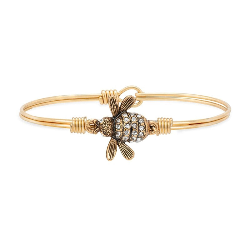 Queen Bee Bangle Bracelet:  Crystal and Gold