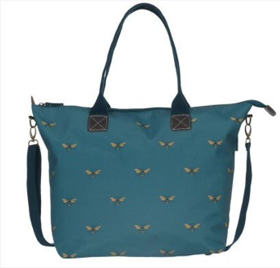 Bee Mini Oilcloth Oundle Crossbody/Tote, Teal