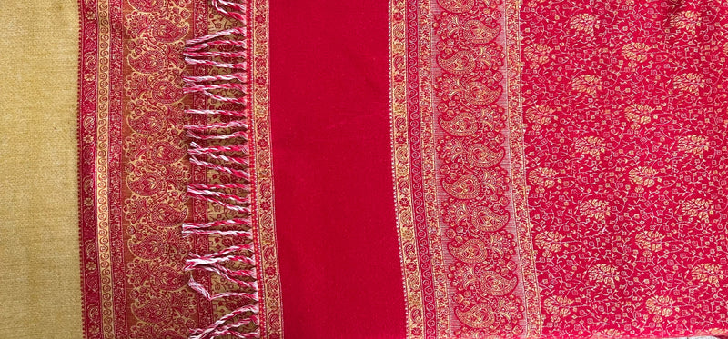 Tibetan Wrap G: Deep Red and Gold: Reversible