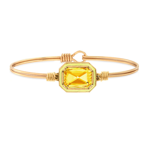 Dylan Bangle Bracelet: Sunflower Crystal & Gold