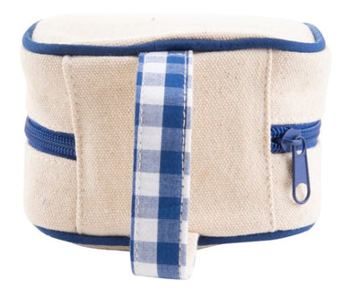 Gingham Canvas Square Jewelry Case