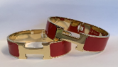 H-Bracelet: Wide, Gold Stainless
