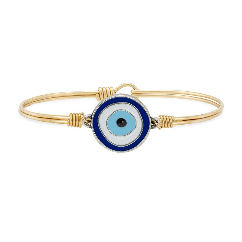 Evil Eye Bangle Bracelet: Gold