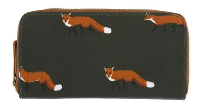 Oilcloth Zippered Wallet, Fox