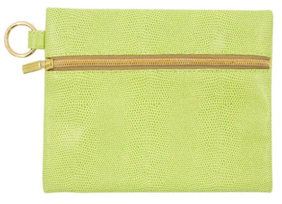 Wristlet and Key Ring with Pearl Accent, Lime